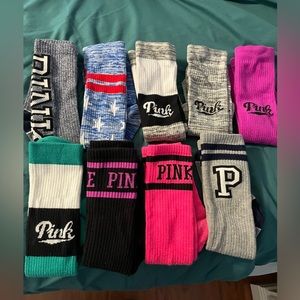 9 pair pink socks